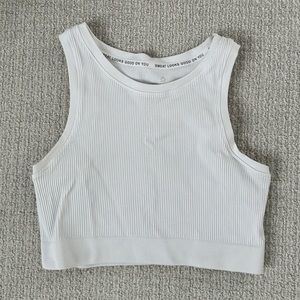 Aerie white workout fitted top